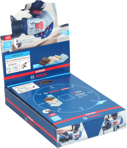 Produktbild Verpackung, Schleifscheibe, Schleifpapier, Bosch, Multi-Material, 125 mm