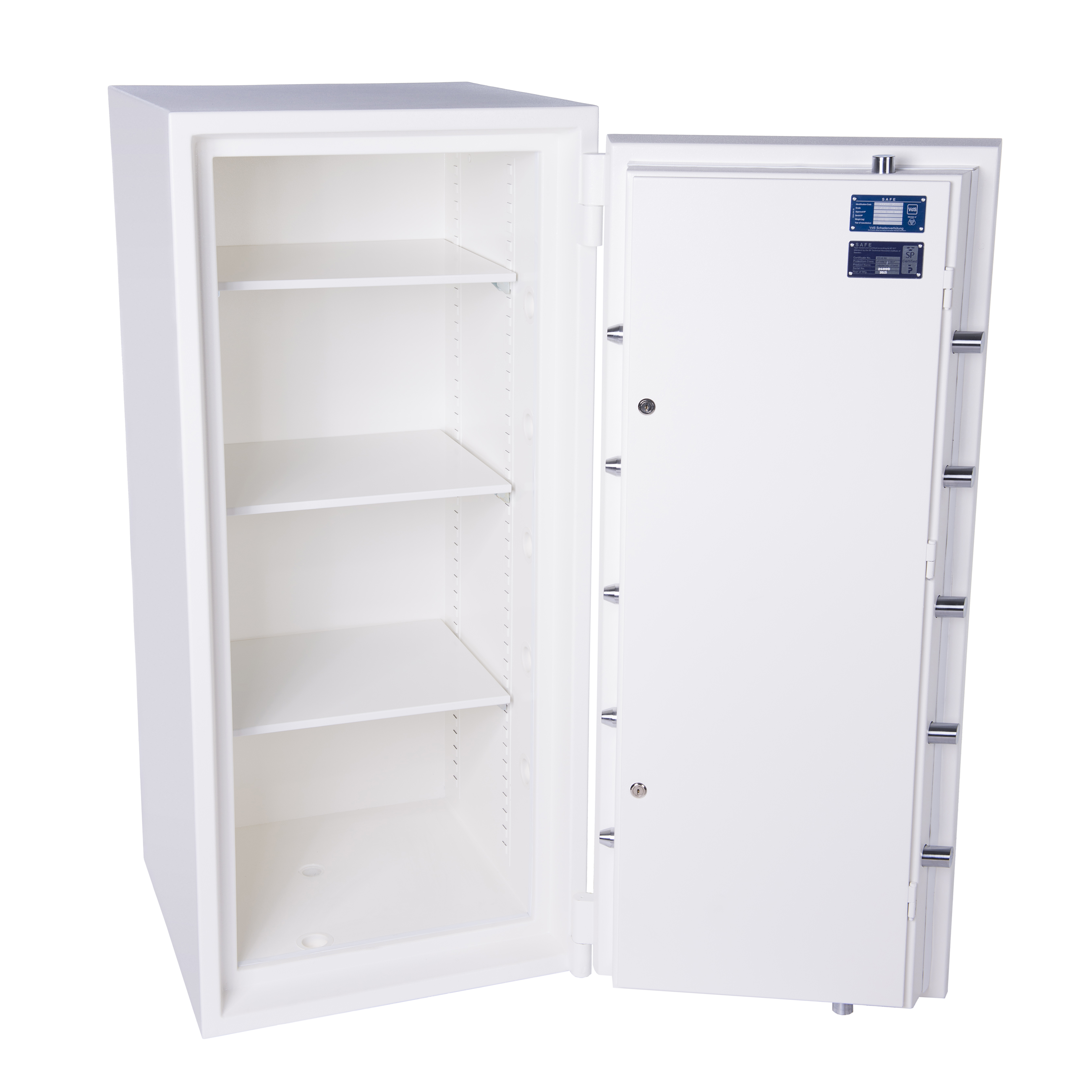 Sicherheits-Schrank, Kühlschrank-Safe, 4-Regale, weiß, Stahl