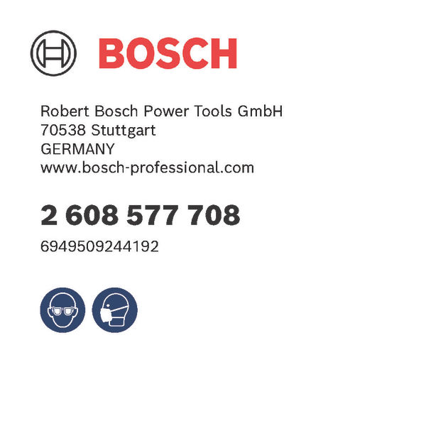 Digitale GPSR-Kennzeichnung, Bosch, Power Tools, Telefonnummer, Deutschland, Logo