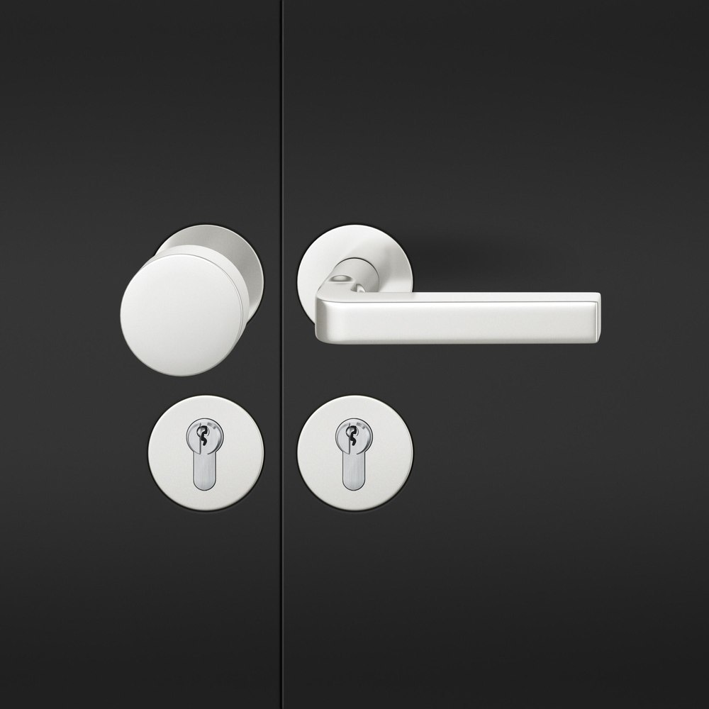 FSB FH Wechselgarnitur mit Rosetten 76 1004, Knopf 0 829, AGL3, VK 9, rund, flächenb., Aluminium