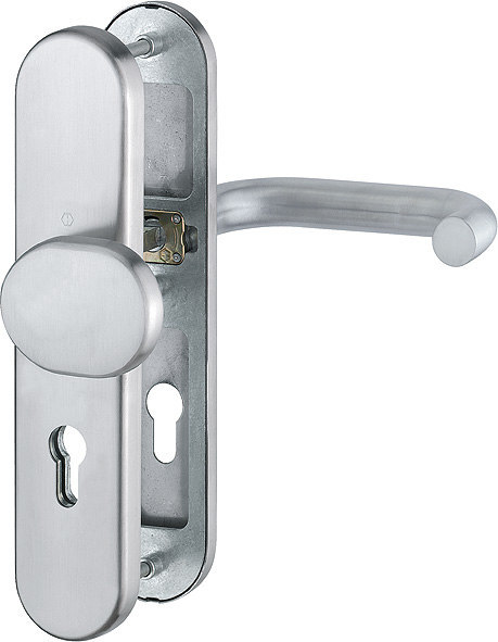 HOPPE Schutz-Wechselgarnitur Paris mit Langschild E86G/3331/3310/138Z, 8/72 mm, ES 1 (SK2), Edelstahl