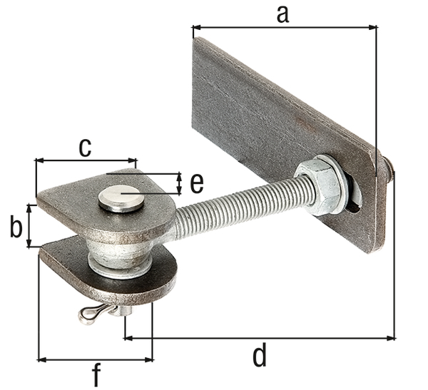 Produktbild Torband HELO für 180° Öffnung, lange Ausführung, Stahl
