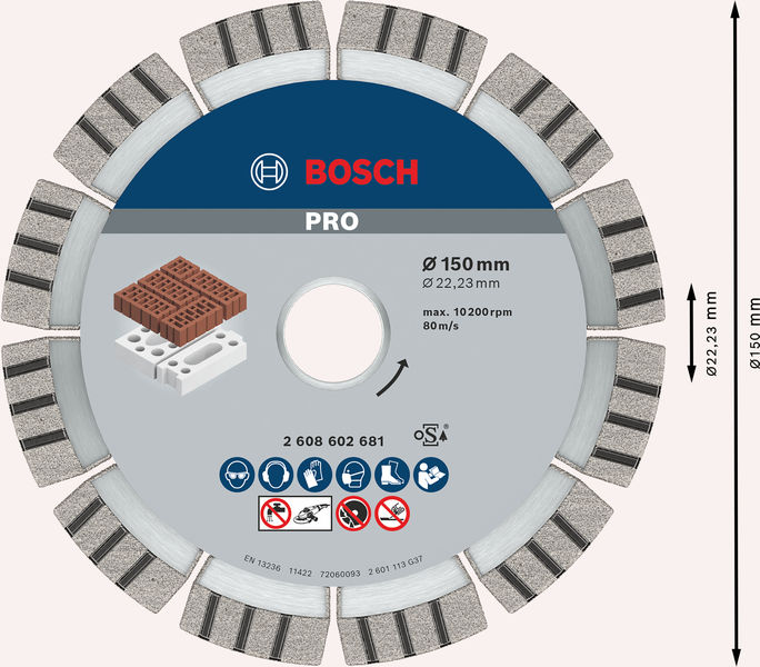 Bosch PRO Abrasive Diamanttrennscheibe, 150 x 22,23 mm