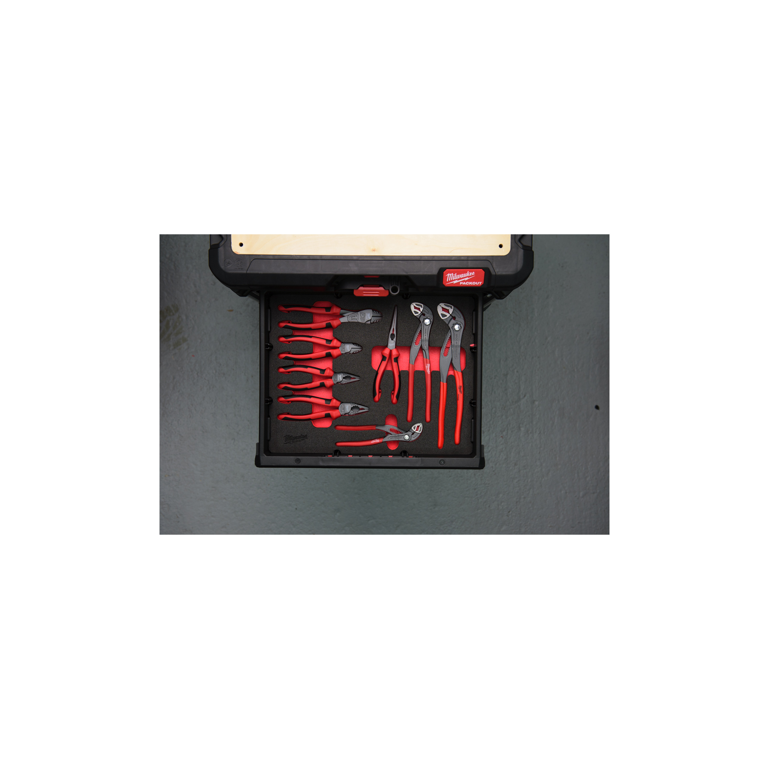 Milwaukee Einlage 8-teilige für PACKOUT Koffer mit Schubladen Zangen