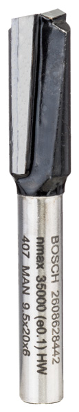 Bosch Nutfräser, 6 mm, D1 9,5 mm, L 19,5 mm, G 51 mm