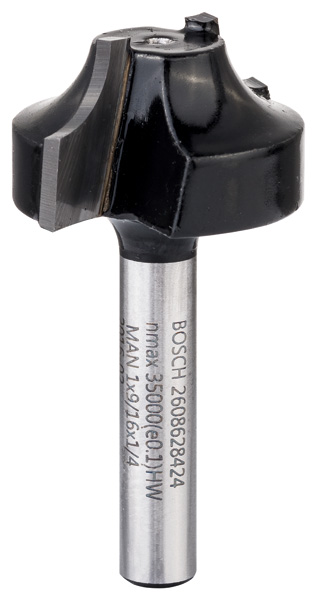 Bosch Kantenform-Ovolo-Fräser, 1/4", R1 6,3 mm, D 25,4 mm, L 14 mm, G 46 mm