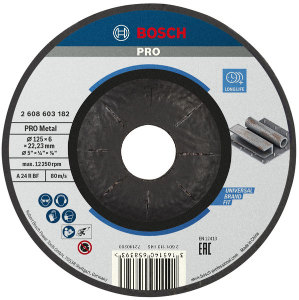 Bosch PRO Metal Schleifscheibe, 125 x 6 x 22.23 mm