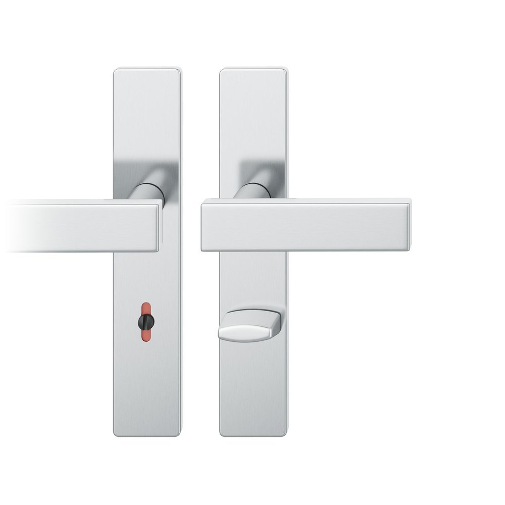 FSB Drückergarnitur mit Langschild 12 1003, VK 8,5, eckig, mit Nocken, Edelstahl