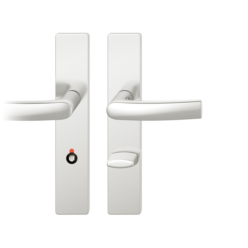 FSB Drückergarnitur mit Langschild 72 1015, eckig, AGL3, Aluminium