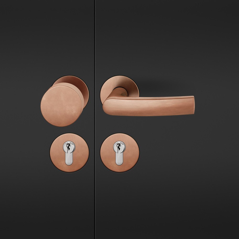 FSB Wechselgarnitur mit Rosetten 72 1015, Knopf 0 829, AGL3, VK 8, rund, flächenb., Bronze