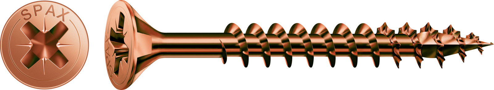 SPAX Universalschraube Brüniert - Vollgewinde, Senkkopf, Kreuzschlitz, 4CUT