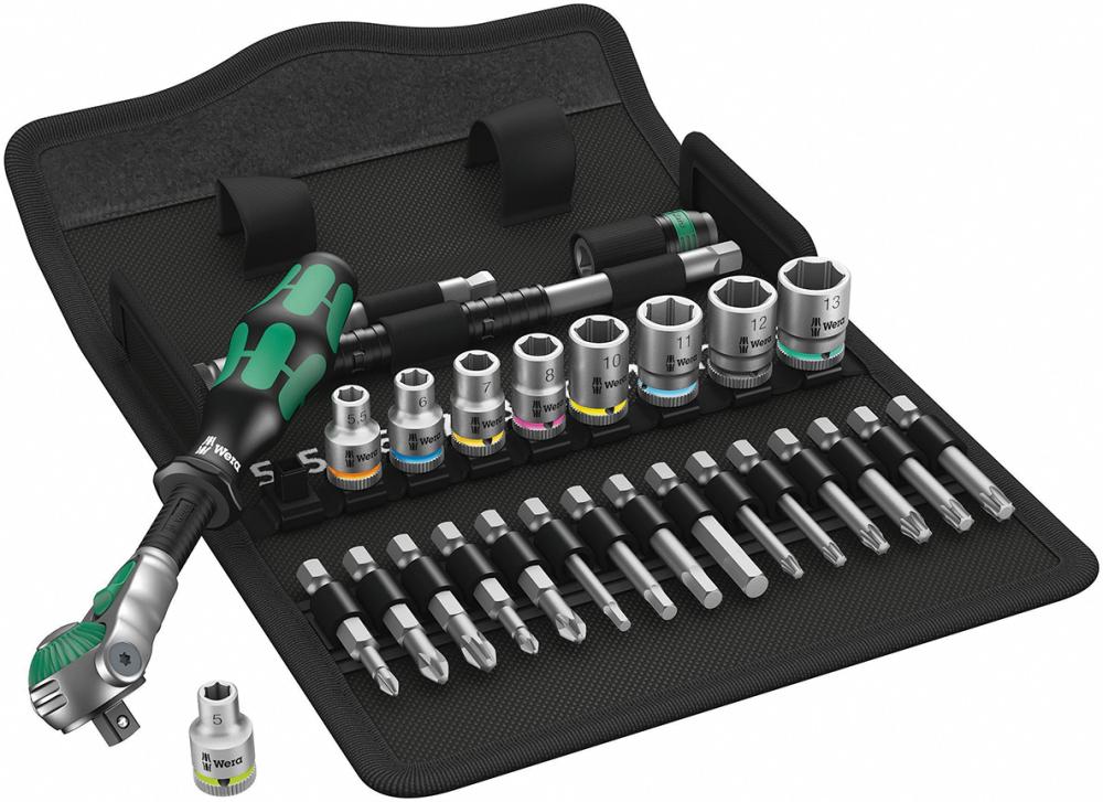 WERA Steckschlüssel-Satz  1/4" ZYKLOP speed 28-teilig in Textilbox