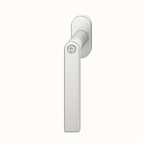 FSB window handle 34 1244, lockable, oval, square spindle 7/30-35, keyed alike, natural anodised