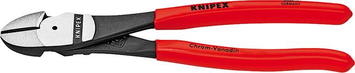Kraft-Seitenschneider aus Chrom-Vanadium-Hochleistungsstahl, Kopf poliert, Griffe mit Kunststoff überzogen Kraft-Seitenschneider aus Chrom-Vanadium-Hochleistungsstahl, Kopf poliert, Griffe mit Kunststoff überzogen