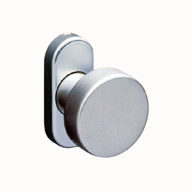 OGRO Türknopf PR3020 O, fest vernietet, mit ovaler Rosette - Aluminium F1