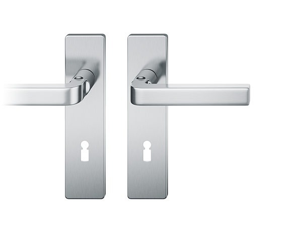 FSB Drückergarnitur mit Kurzschild 12 1004, VK 8, eckig, mit Nocken, Aluminium