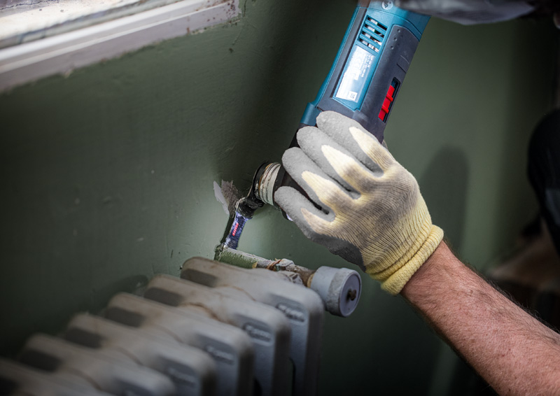 Detailbild, werkzeug, bohrmaschine, handgerät, metall, heizkörper