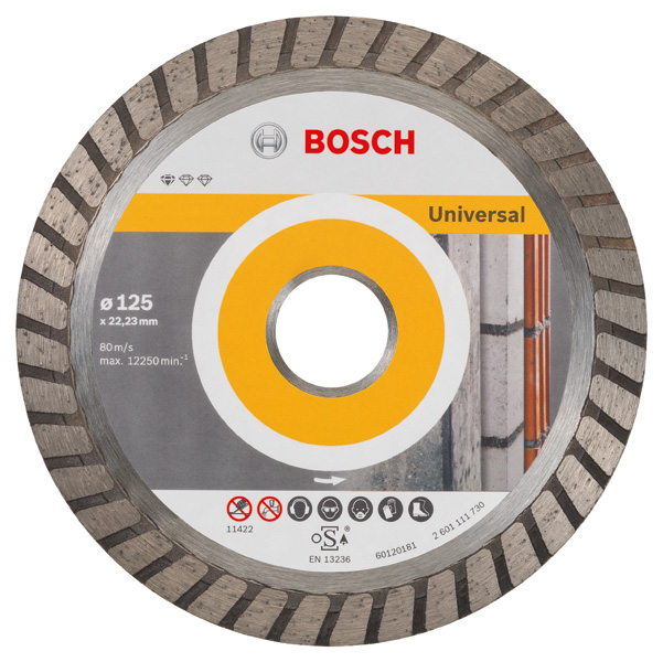 Bosch Diamanttrennscheibe Standard for Universal Turbo, 125x22,23x2x10 mm, 1er-Pack