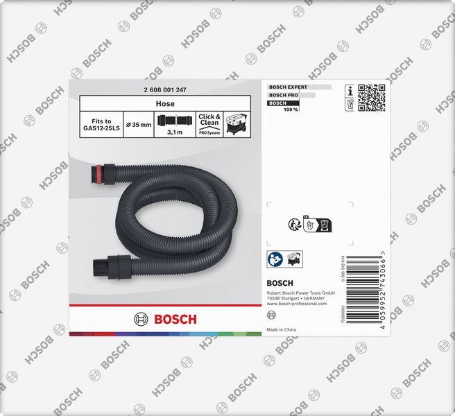 Produktbild Verpackung, Schlauch, Staubabsaugschlauch, flexibler Schlauch, GAS2-25LS, Bosch-Schlauch