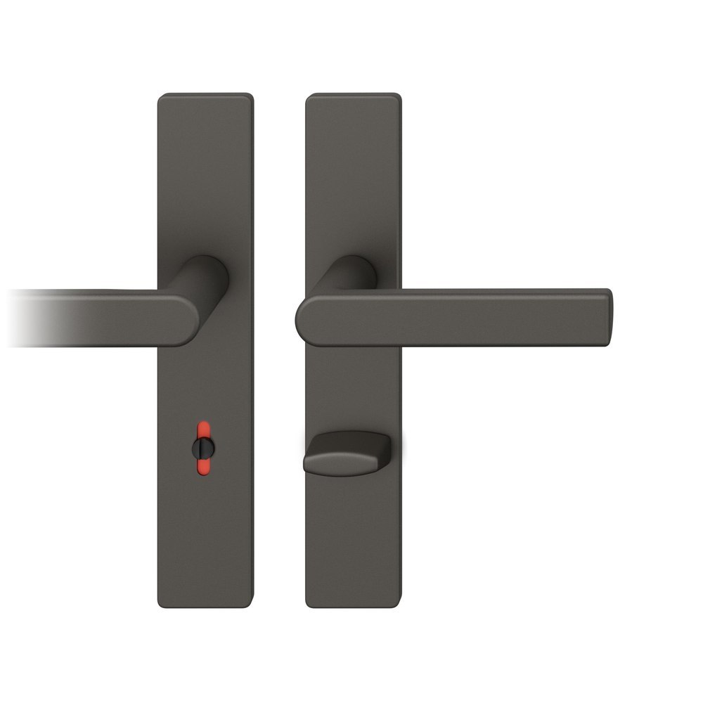 FSB Drückergarnitur mit Langschild 12 1244 VK 7, eckig, mit Nocken, Aluminium