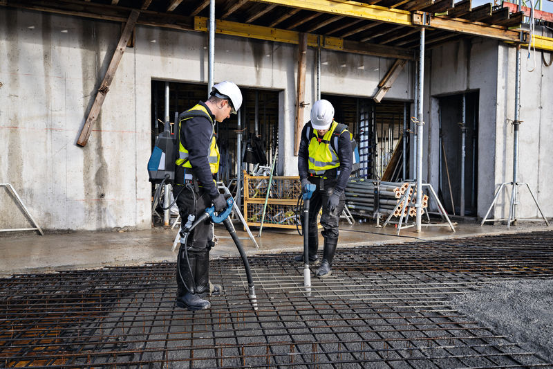 Anwendungsbild, Baustelle, Schalung, Schutzausrüstung, Betonarbeiten, Bewehrungsstahl