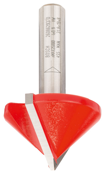 Bosch V-Nutfräser Expert for Wood, 8 mm, D 31,8 mm, L 19 mm, G 51 mm, 90°