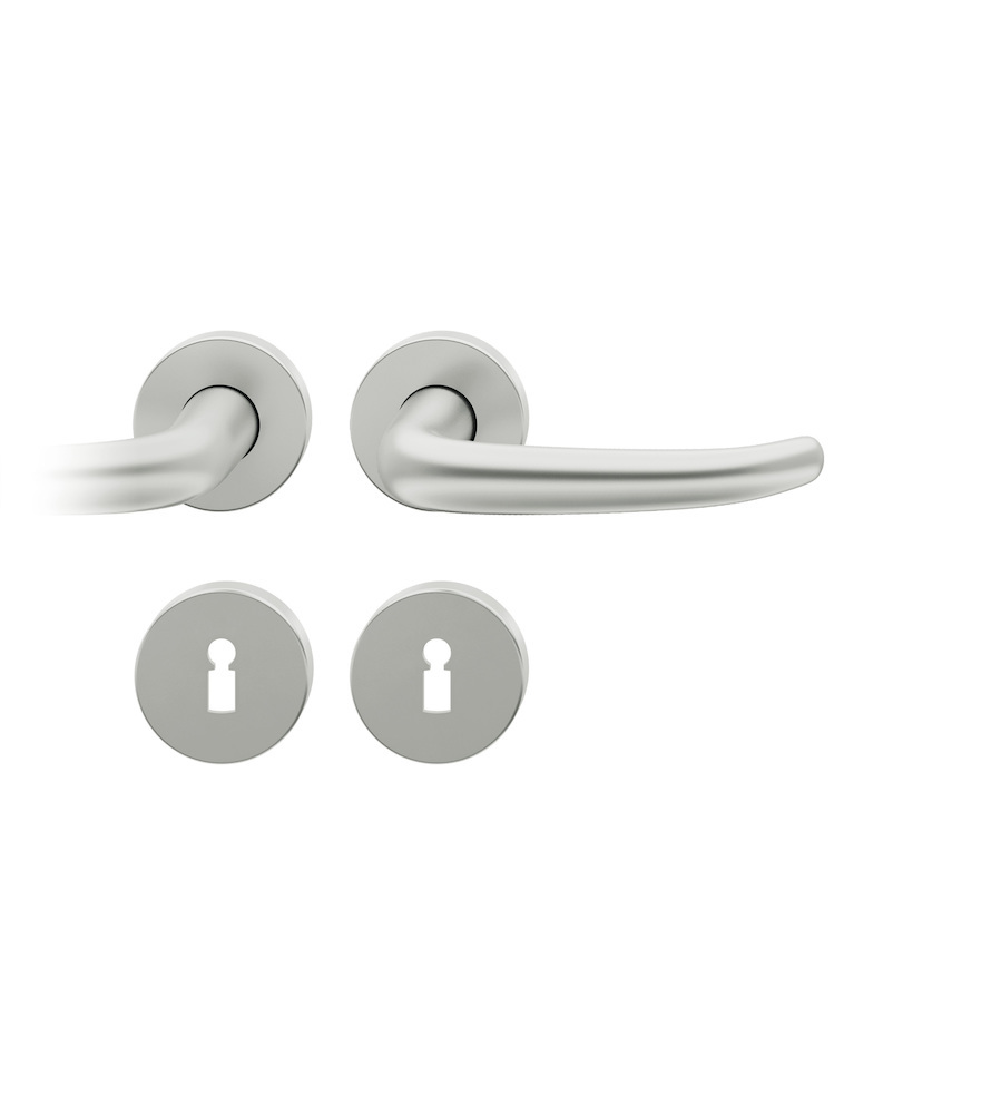 FSB Drückergarnitur mit Rosetten 12 1023, ASL, rund, VK 8,5 mm, mit Nocken, Aluminium