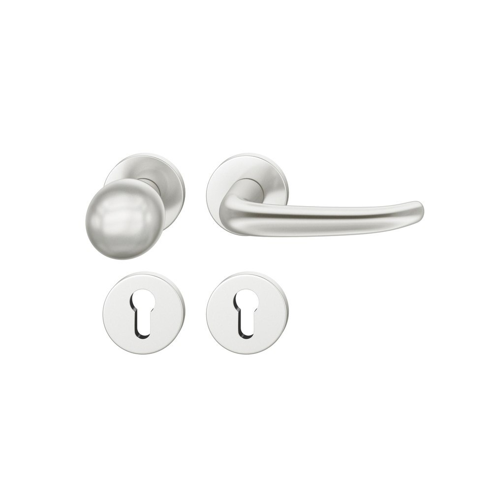 FSB Wechselgarnitur mit Rosetten 12 1023, Knopf 0 802, VK 8,5, rund, Aluminium