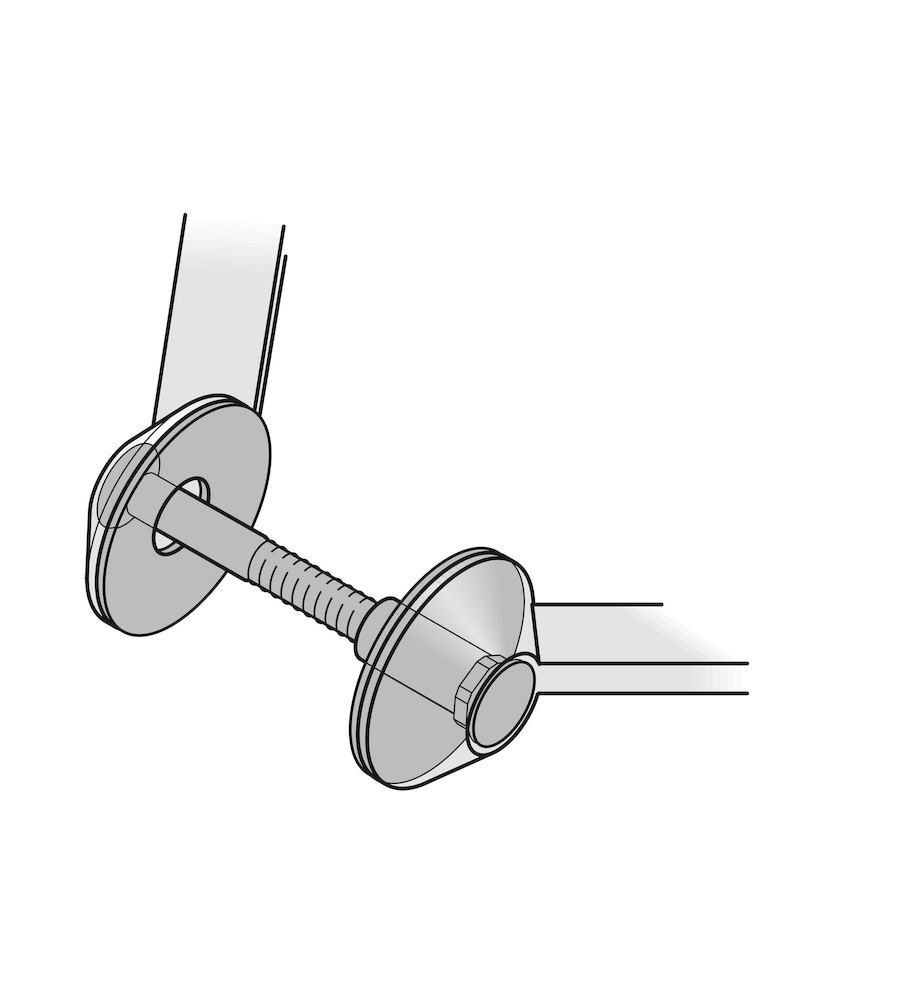 FSB Stoßgriff-Befestigung 05 0584, paarweise Montage, M8, für Glastüren, Edelstahl