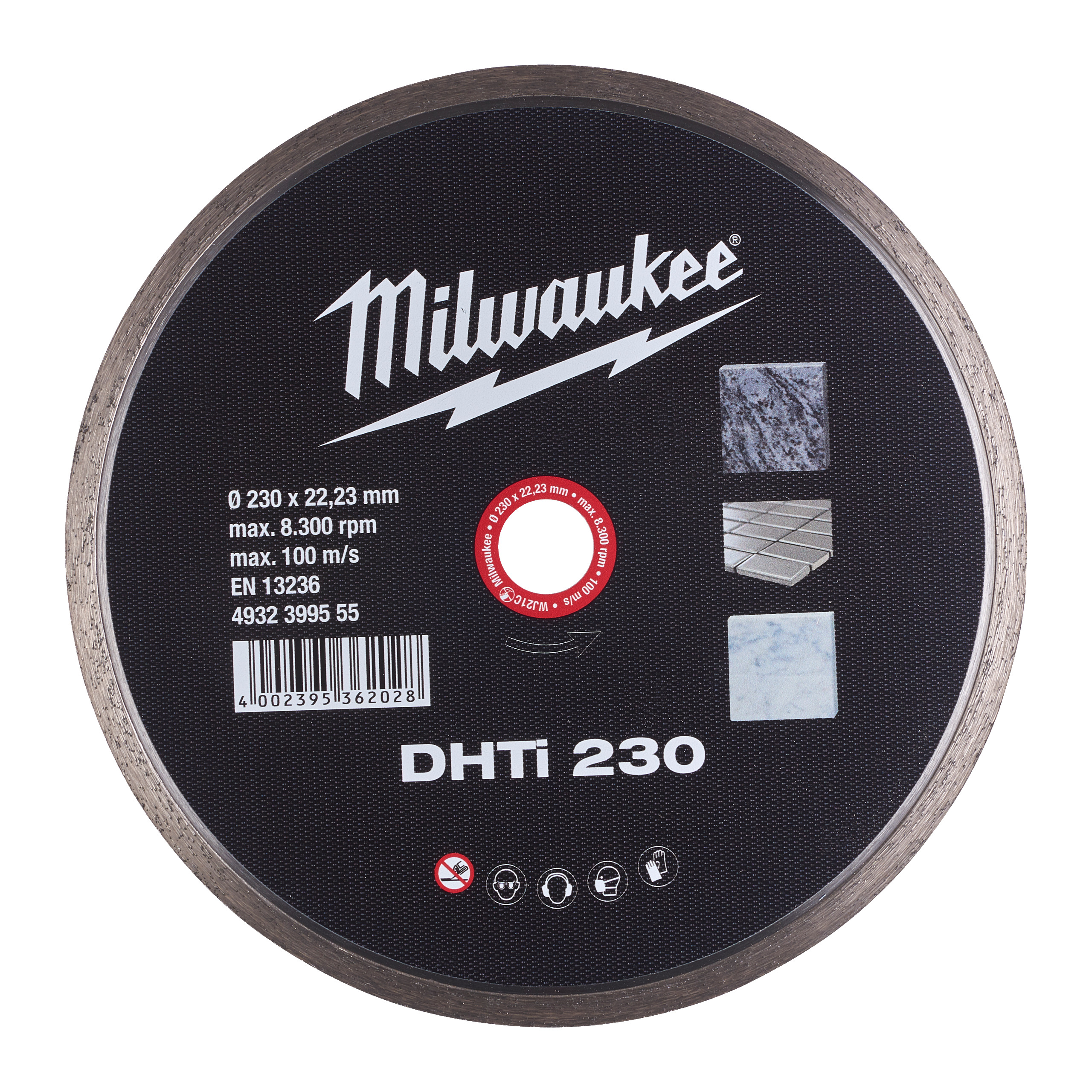 Milwaukee Diamanttrennscheibe Keramik und Naturstein, geschlossen DHTi 230 mm