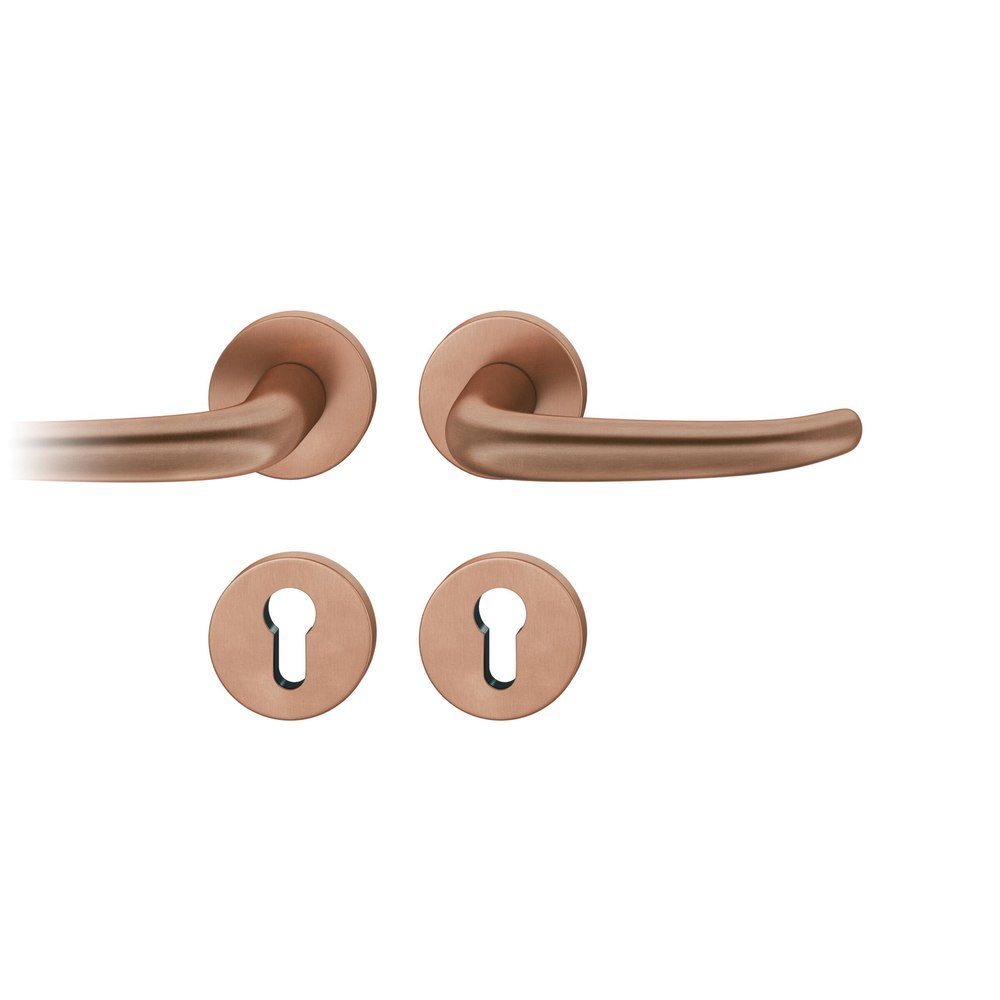 FSB Drückergarnitur mit Rosetten 12 1023, ASL, rund, VK 8, 5 mm, mit Nocken, Bronze