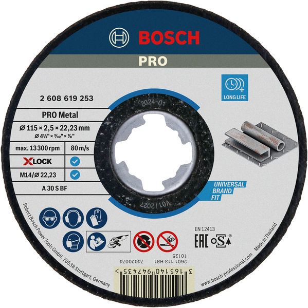 Bosch PRO Metal X-Lock Trennscheibe, 115 x 2,5 x 22,23 mm