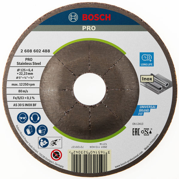 Bosch PRO Stainless Steel Schleifscheibe, 125 x 6 x 22,23 mm
