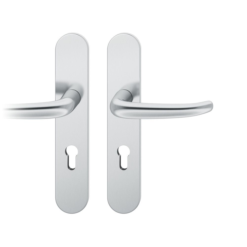 FSB FH Drückergarnitur mit Langschild 76 1023, oval, AGL3, Edelstahl