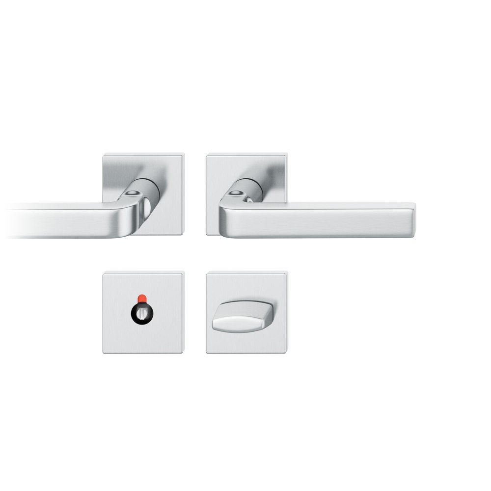 FSB Drückergarnitur mit Rosetten 72 1004, eckig, mit Nocken, VK 8, AGL3, Edelstahl