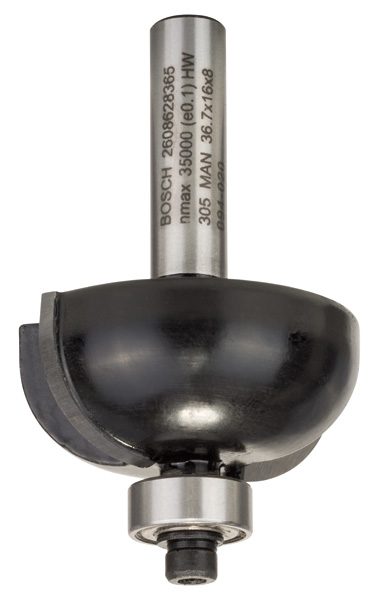 Bosch Hohlkehlenfräser, 8 mm, R1 12 mm, D 36,7 mm, L 16 mm, G 58 mm