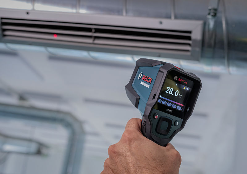 Anwendungsbild, Bohrtester, Temperaturmessung, Bosch, Infrarot-Scanner, Werkzeug
