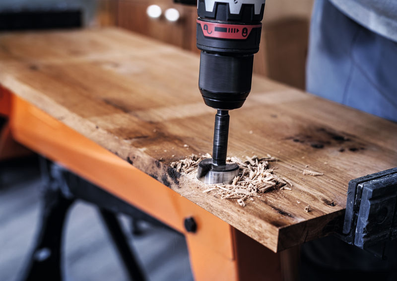 Holz, Drinnen, Innenarchitektur, Hartholz, Elektrische Bohrmaschine