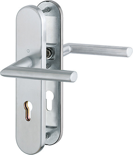 HOPPE FH Schutz-Drückergarnitur Stockholm mit Langschild FS-E1140F/3331/3310, Edelstahl