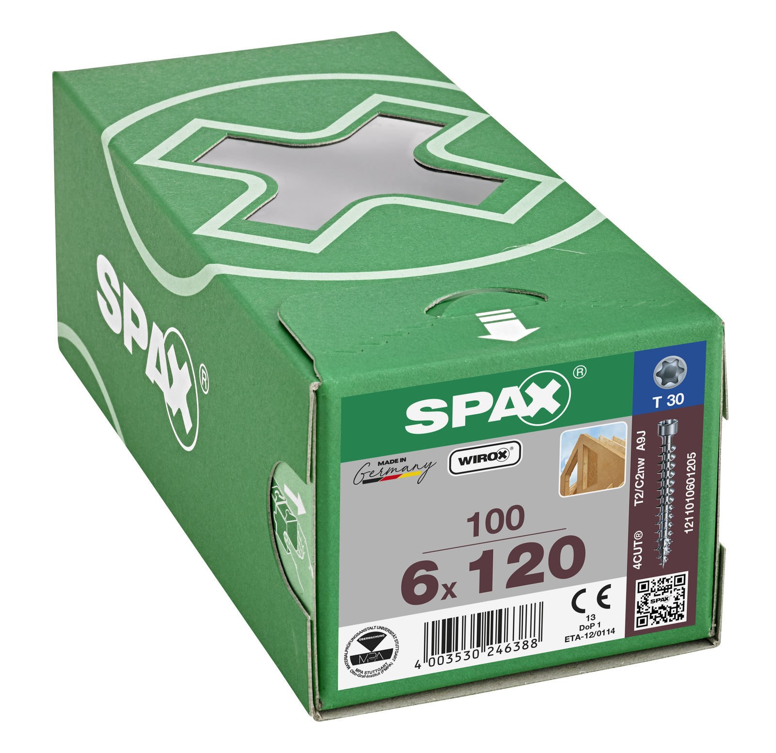 SPAX Holzbauschraube IN.FORCE WIROX - Vollgewinde, Zylinderkopf, T-STAR plus, 4CUT