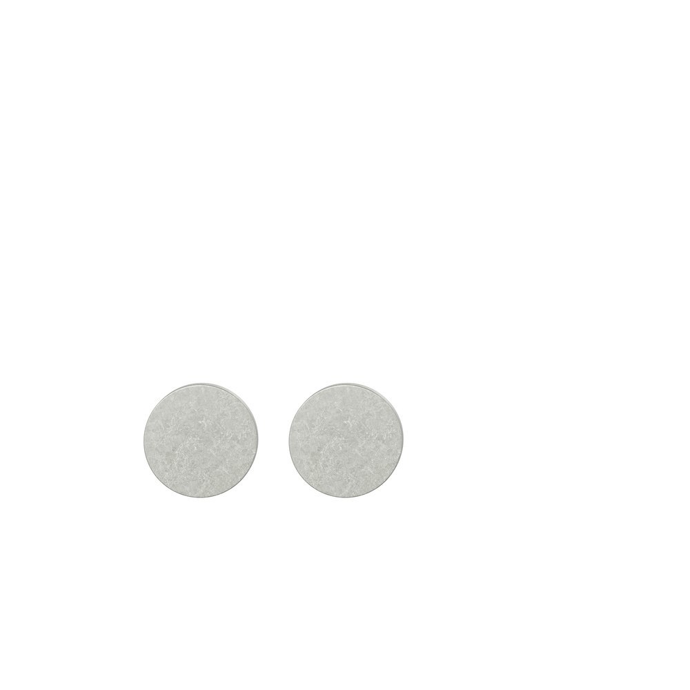 ohrringe, pillenform, silber, runde plättchen, minimalistisch