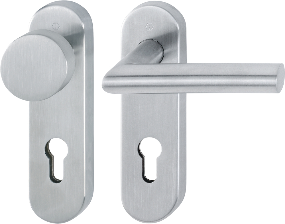 HOPPE Wechselgarnitur mit Kurzschild Amsterdam E58/353KH/1400, Edelstahl