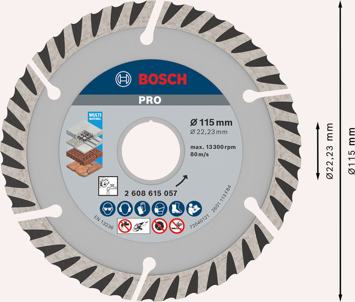 Bosch PRO Multi Material Diamanttrennscheibe, 115 x 22,23 mm