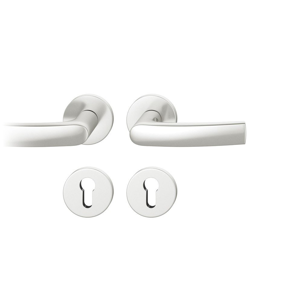 FSB Drückergarnitur mit Rosetten 12 1015, ASL, rund, VK 8,5 mm, mit Nocken, Aluminium