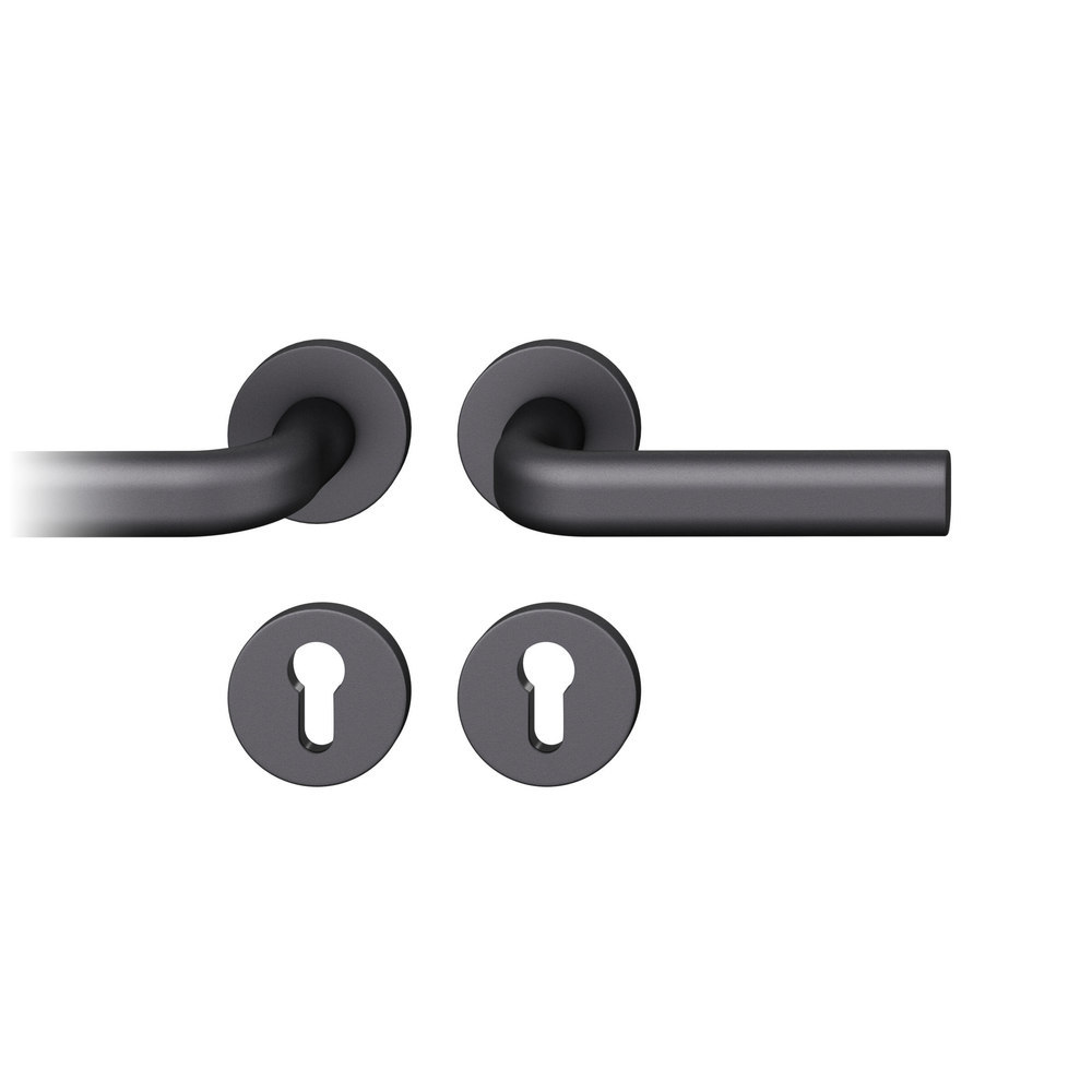 FSB Drückergarnitur mit Rosetten 72 1242, rund, mit Nocken, VK 8, AGL3, Aluminium