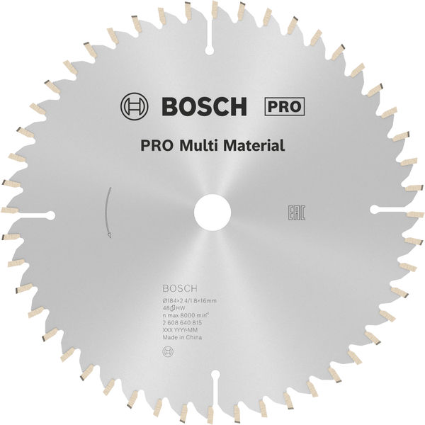 Bosch PRO&nbsp;Multi Material Kreissägeblatt, 184 x 2,4 x 16&nbsp;mm