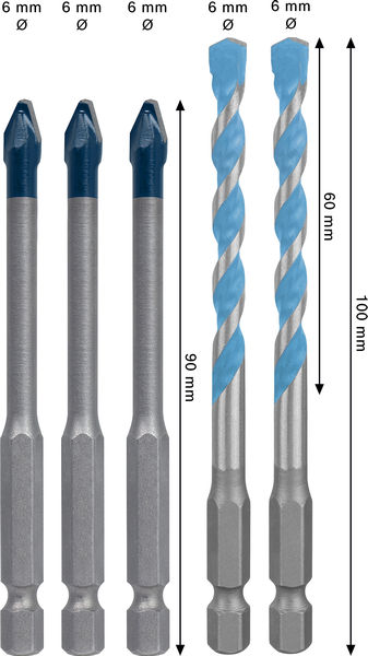 Bild der Produktabmessungen, Bits, Bohrer, Metall, Spiralbohrer, Bohrer-Set