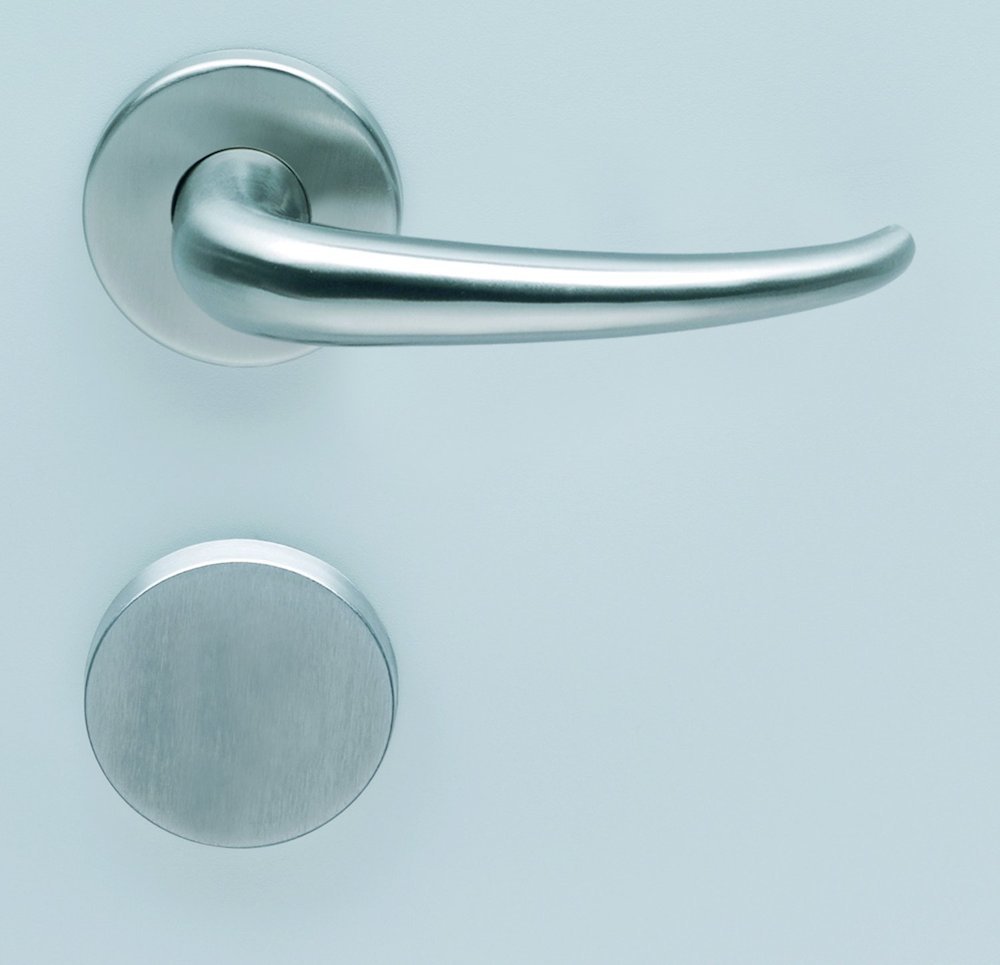 HELO Drückergarnitur mit Rosetten EST.ZG 61, rund, VK 8, Edelstahl