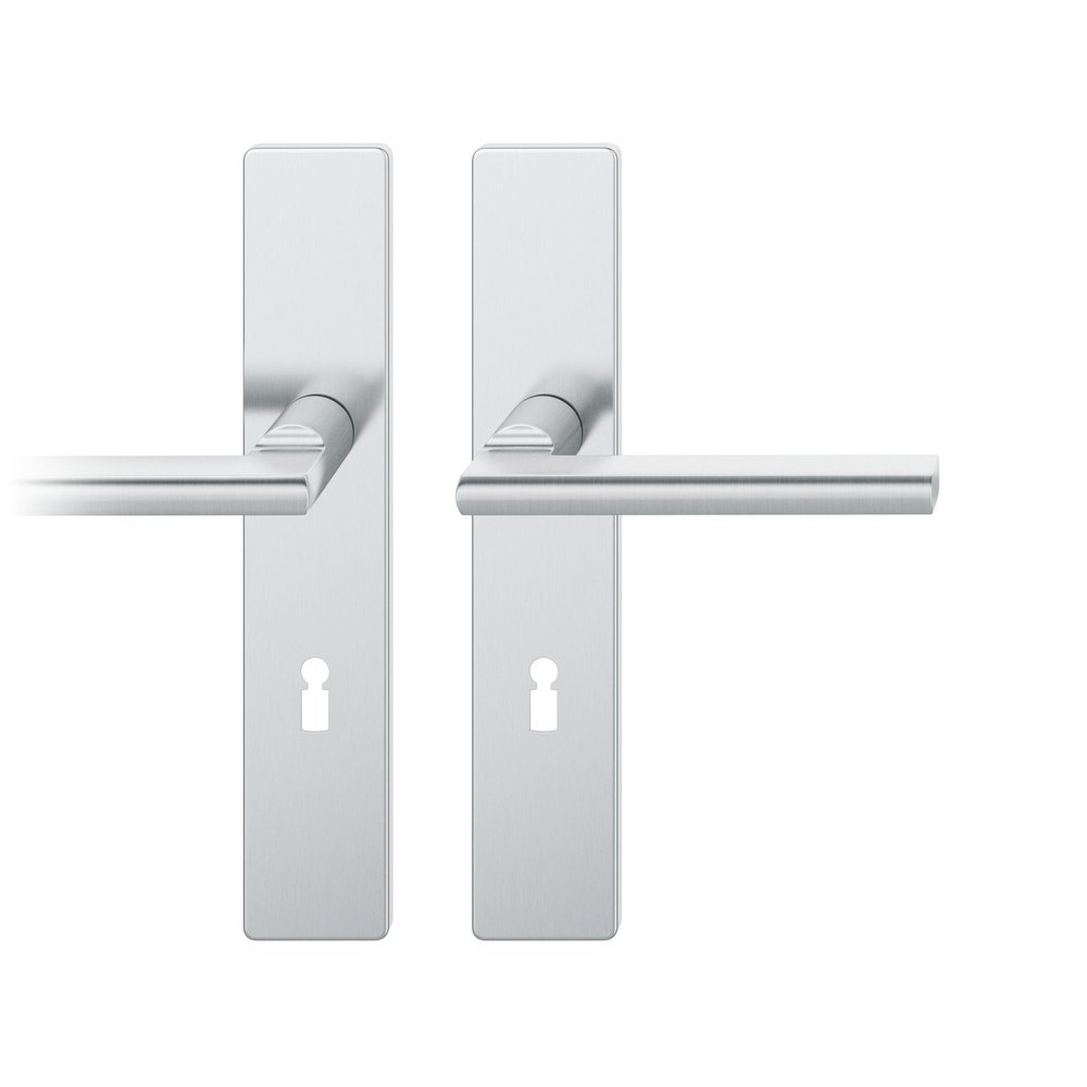 FSB Drückergarnitur mit Langschild 12 1035, VK 8, eckig, mit Nocken, Edelstahl