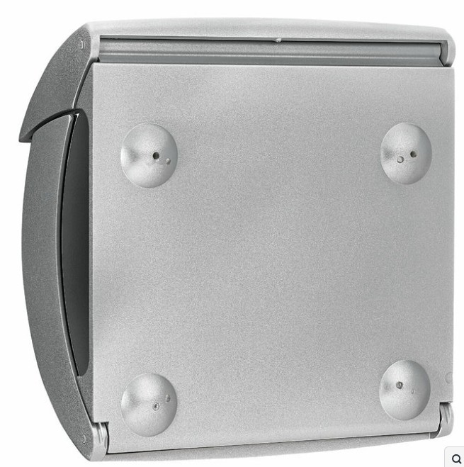 metall, box, geöffnet, grau, dichtung